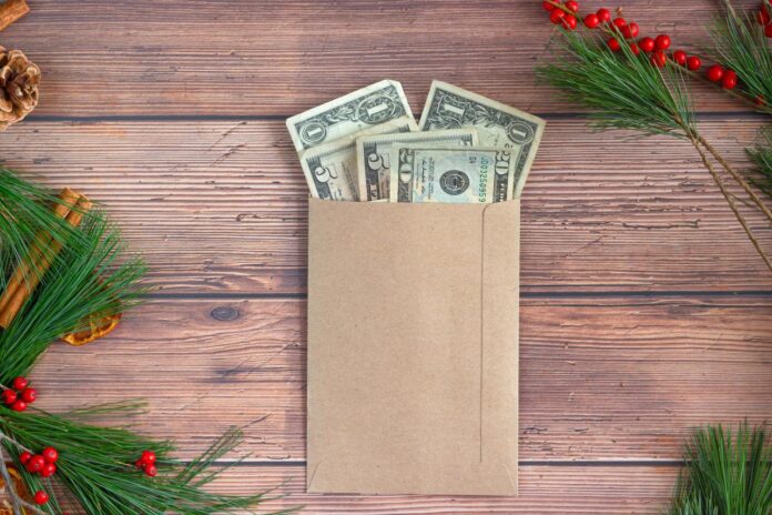 Cash organized for an envelope-based monthly budget