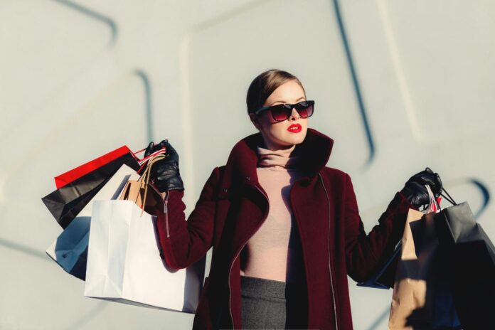 Shopping bags representing spending that can rise with income